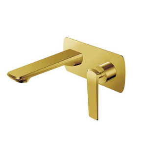 Одноручный медный титановый золотой настенный смеситель для раковины, новый дизайн, латунный смеситель для ванной комнаты