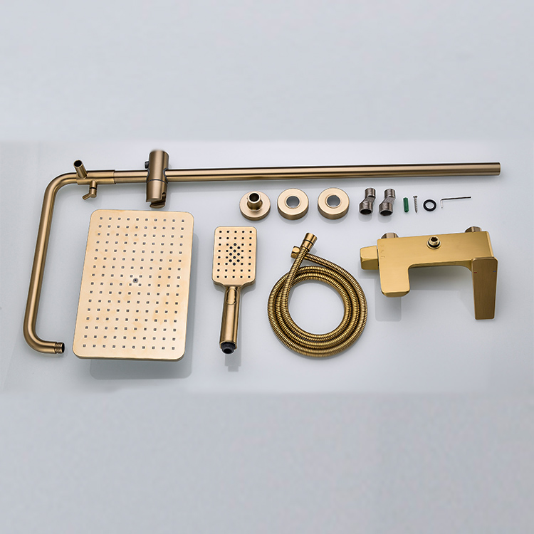 2021 Aamzon Hot Sale Матовый золотой настенный душевой набор с ручным душем для ванной комнаты