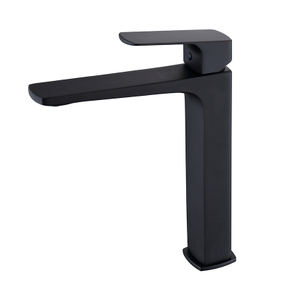 Современный одноручный монтажный медный матовый черный высокий смеситель для раковины с одной ручкой Смеситель для раковины ванной комнаты