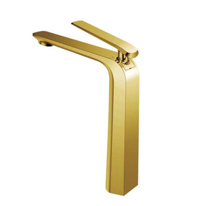 Смеситель для раковины из титана и золота с одной ручкой и одним отверстием, высокий смеситель для раковины в ванной комнате